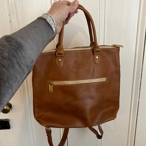 Sseko Fair Trade Convertible Leather Tote Backpack